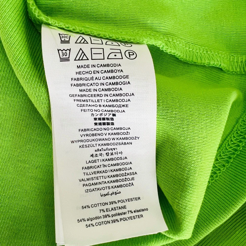 Michael Kors Lace Up Top Womens Medium Green Apple Grommet Short Sleeve